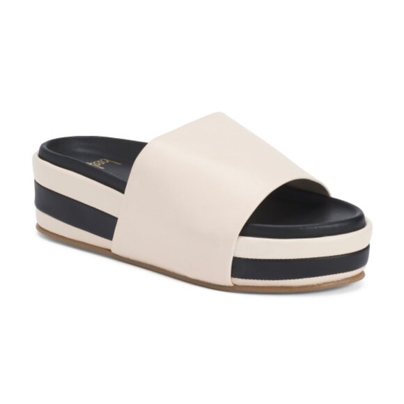 New. BEEK Leather Albatross Stripe Sandals
